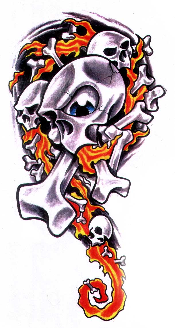 Flaming Skull 2. If you like this tattoo picture, please consider 