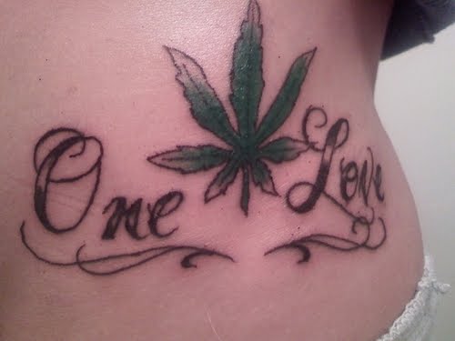 weed tattoos for girls lower