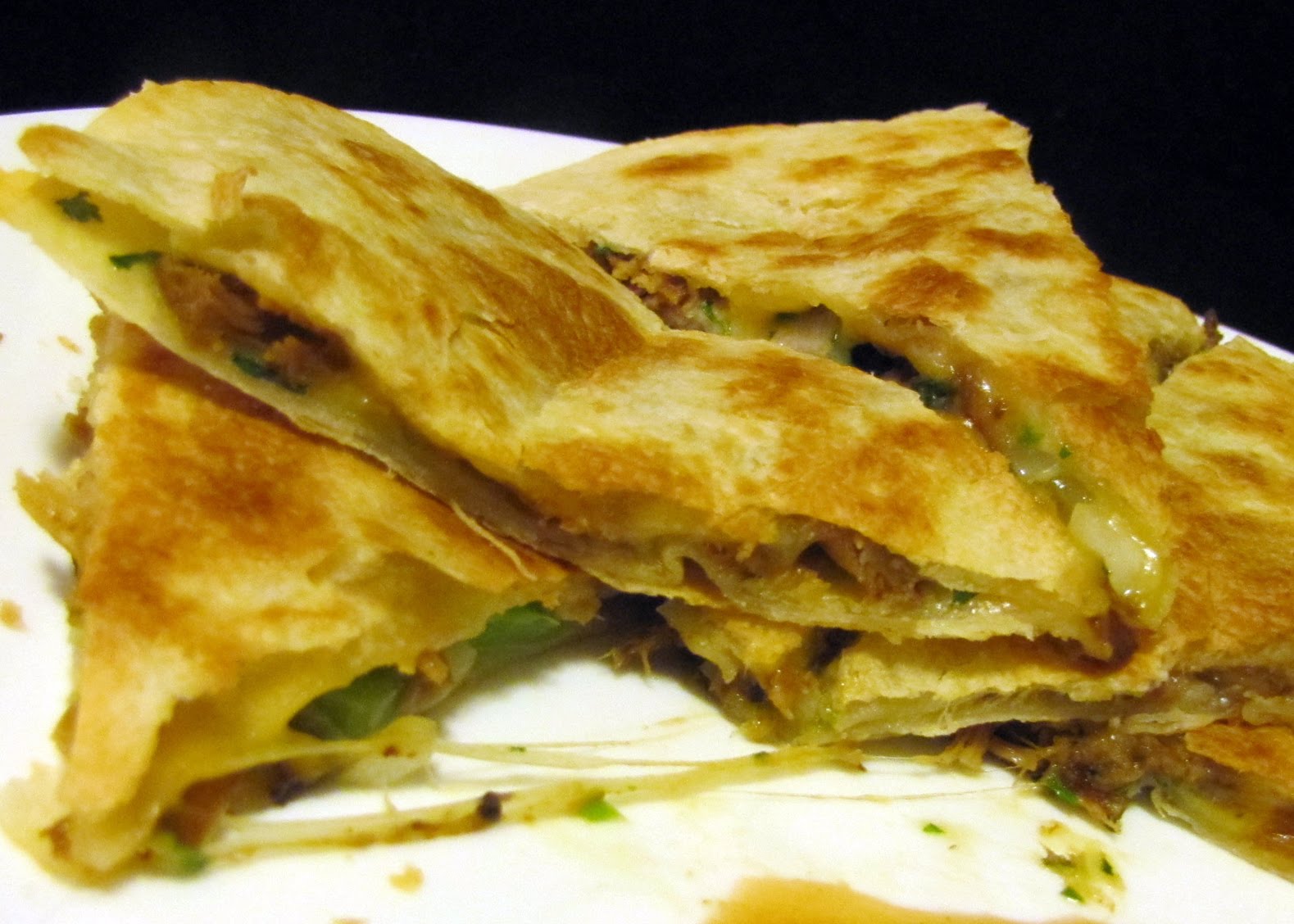 Smells Like Food in Here Andy's Spicy Green Chili Pork Quesadilla