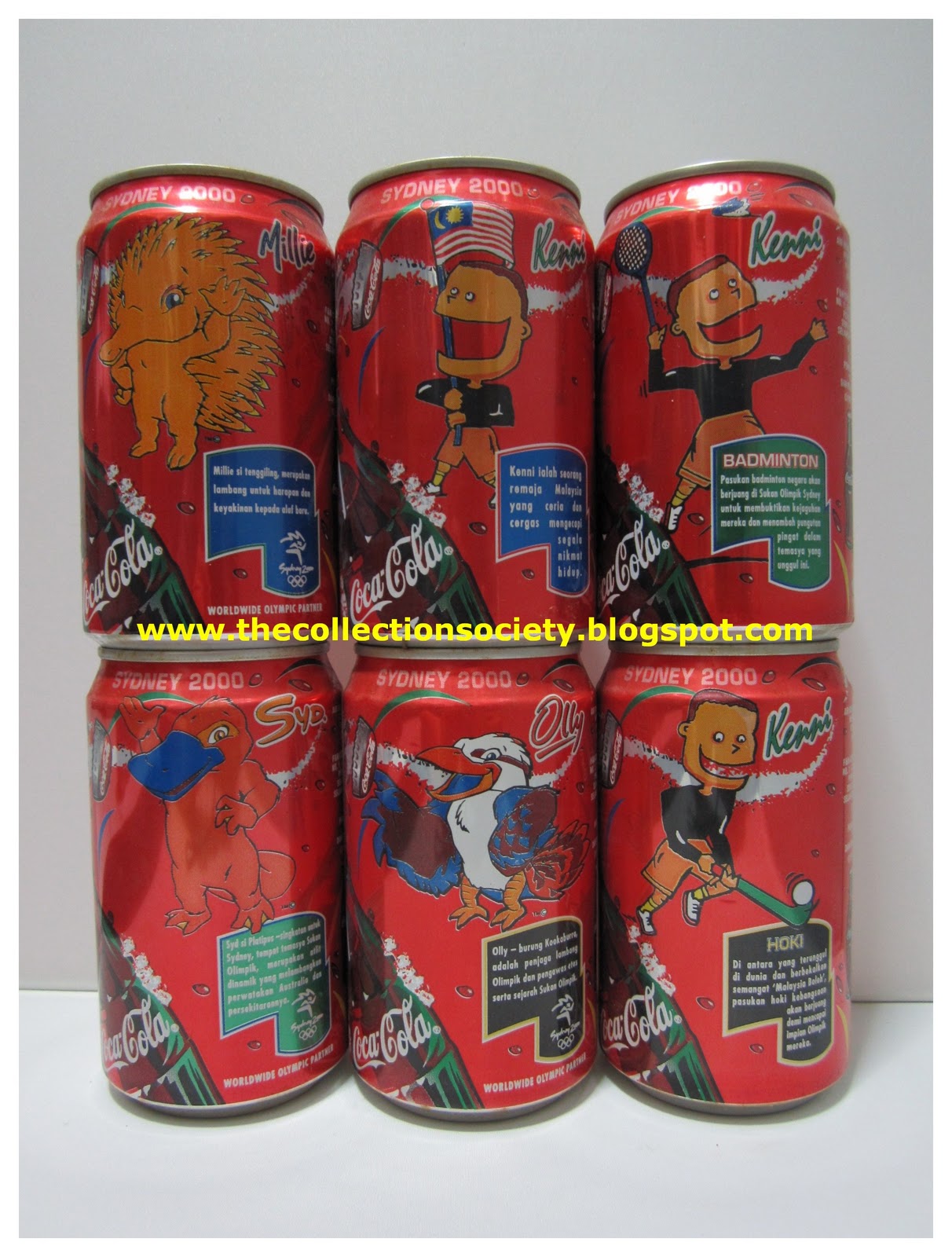 CokeExpo by TCS group: COCA COLA Olympic Games Sydney 2000 (6 Cans)