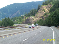 Driving along the Columbia Gorge