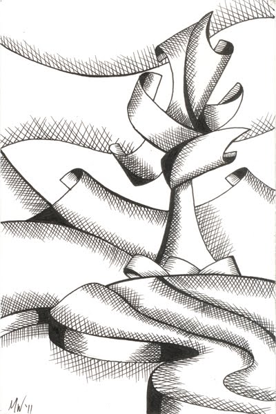 Daily Painters Abstract Gallery: Abstract Landscape Pen and Ink Drawing