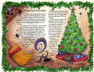 Pearson Illustration: Christmas Spiders.