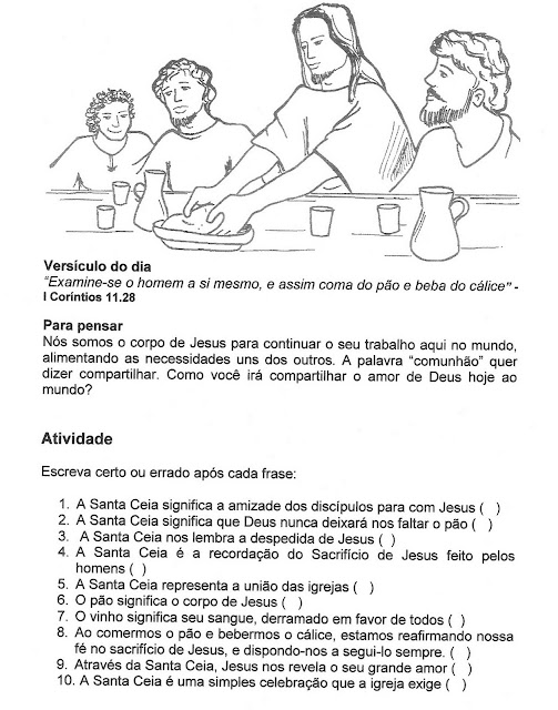 ESCOLA DOMINICAL INFANTIL SANTA CEIA ESCOLA DOMINICAL INFANTIL SANTA CEIA