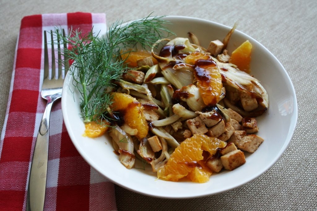 Mango & Tomato Roasted Fennel with Tofu and Oranges