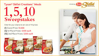 Tyson Skillet Creation Meals 1, 5, 10 Sweepstakes