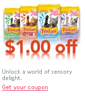 $1.00 Off Discount Coupon for Friskies Dry Cat Food