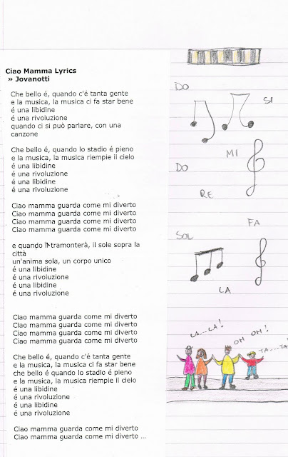 Ciao mamma di Jovanotti: illustrazione e commento per la quinta classe  della scuola primaria.