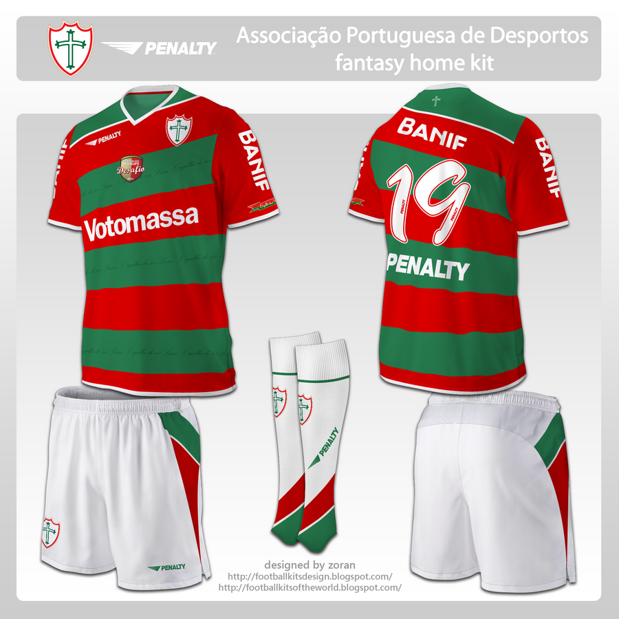 Red and green football kit Clearance