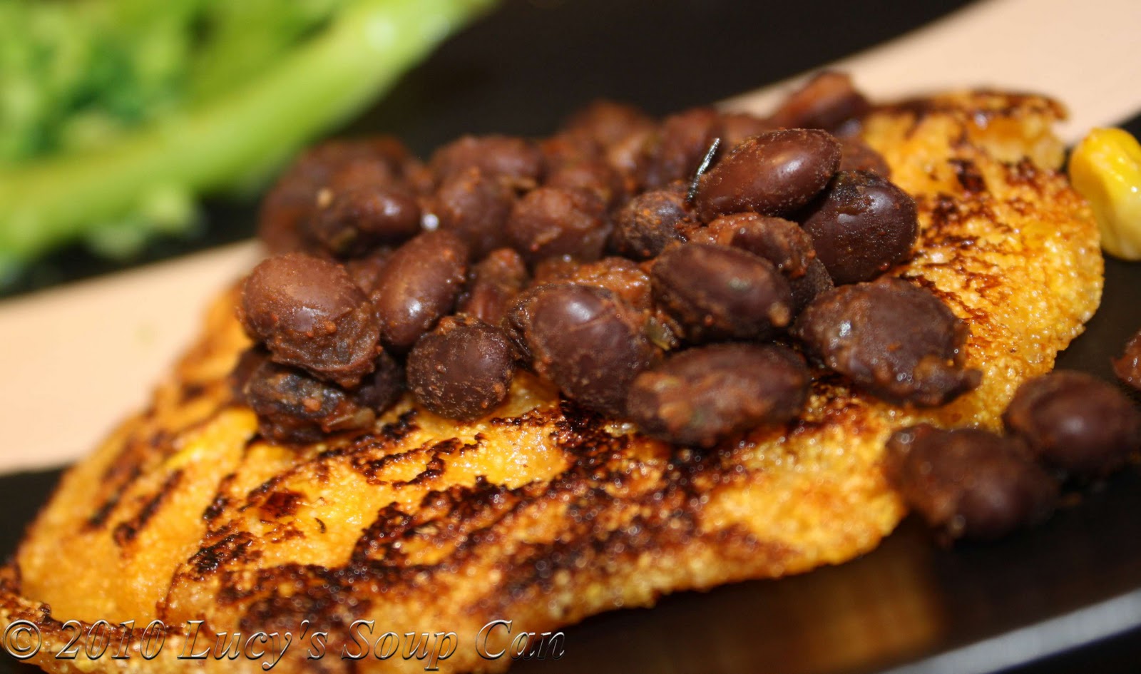 Lucy's Soup Can Spicy Corn Cakes with Black Beans