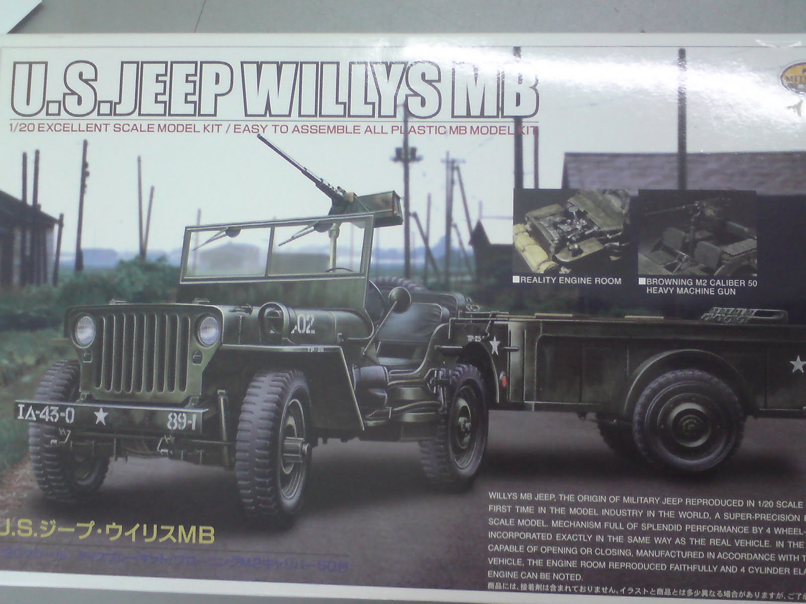 Details about   Willys MB Jeep w/ .50 cal MG 1/20 scaleMitsuwa Model jeep kitMMV-2000 