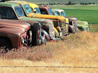 Western slang article with antique cars & trucks 