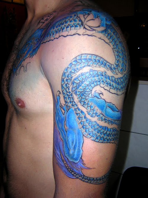 back celestial dragon tattoos. back tattoos blue dragon tattoo sleeve
