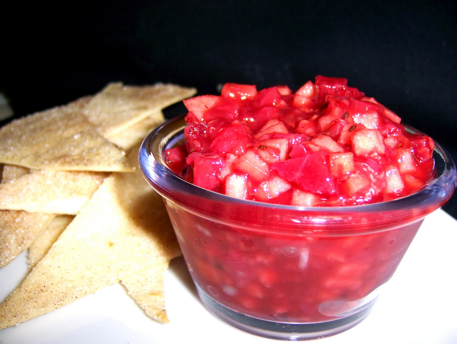 Domestic Fruit Salsa with Cinnamon Tortilla Chips