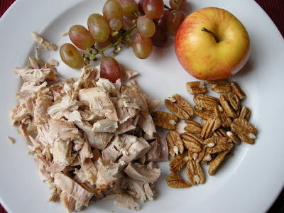 Ingredients for chicken salad for sandwiches.