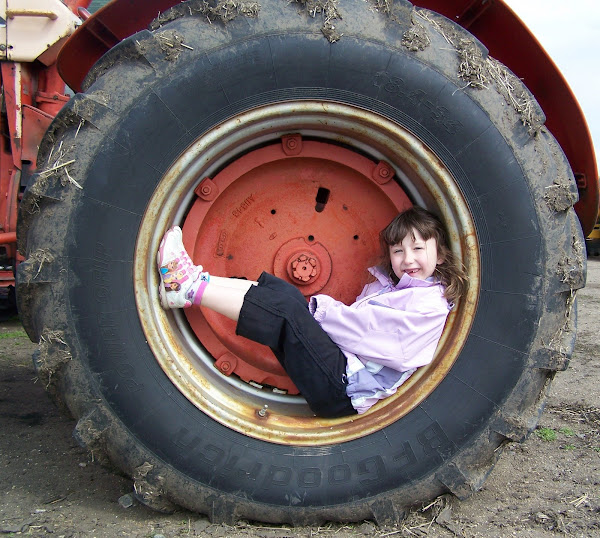 Teegan Stuck in the Tractor Wheel???