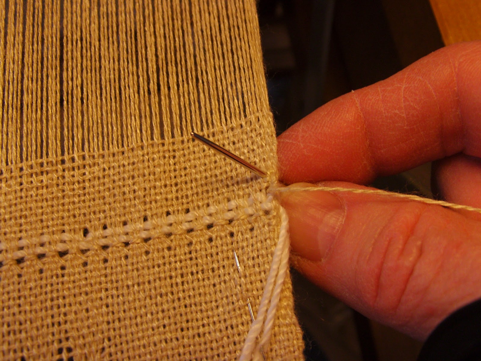 Daisy Hill Weaving Studio Ladder Hemstitching with Photos