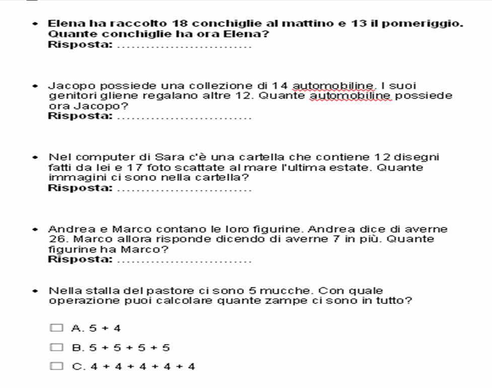Prove Invalsi Matematica Quinta Elementare 2017 Pdf Con Soluzioni Verifiche matematica scuola primaria: prove INVALSI - problemi addizione