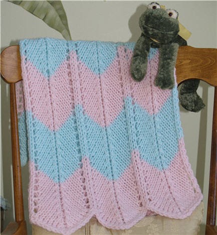 Knitting Nonstop Chevron Blanket Knit Version