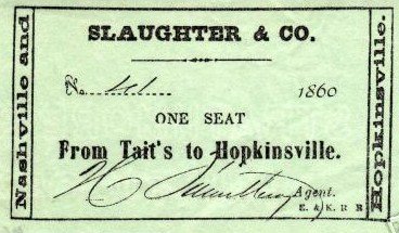 Stagecoach Ticket, 1860