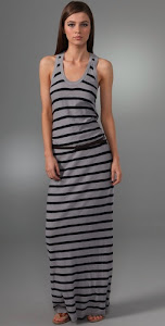 vince striped belted long dress