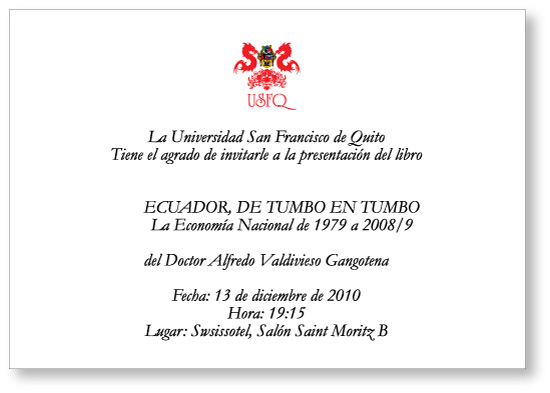 Presentación del libro: Ecuador, de Tumbo en Tumbo