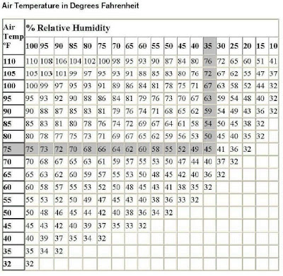 Chart For Calculation Of Relative Humidity And Dew Point