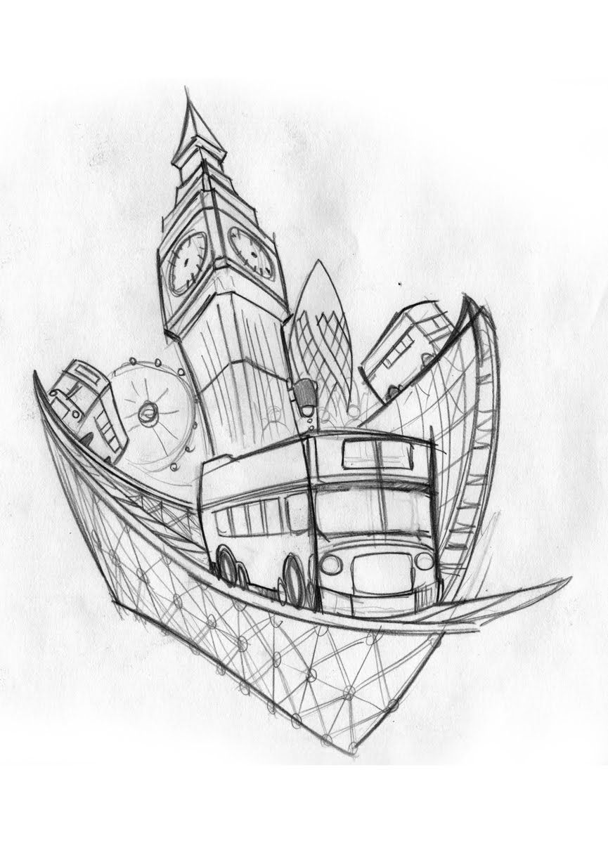 Рисунки лондона для срисовки легко