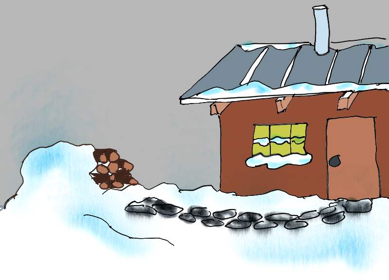 [snow+cabin]