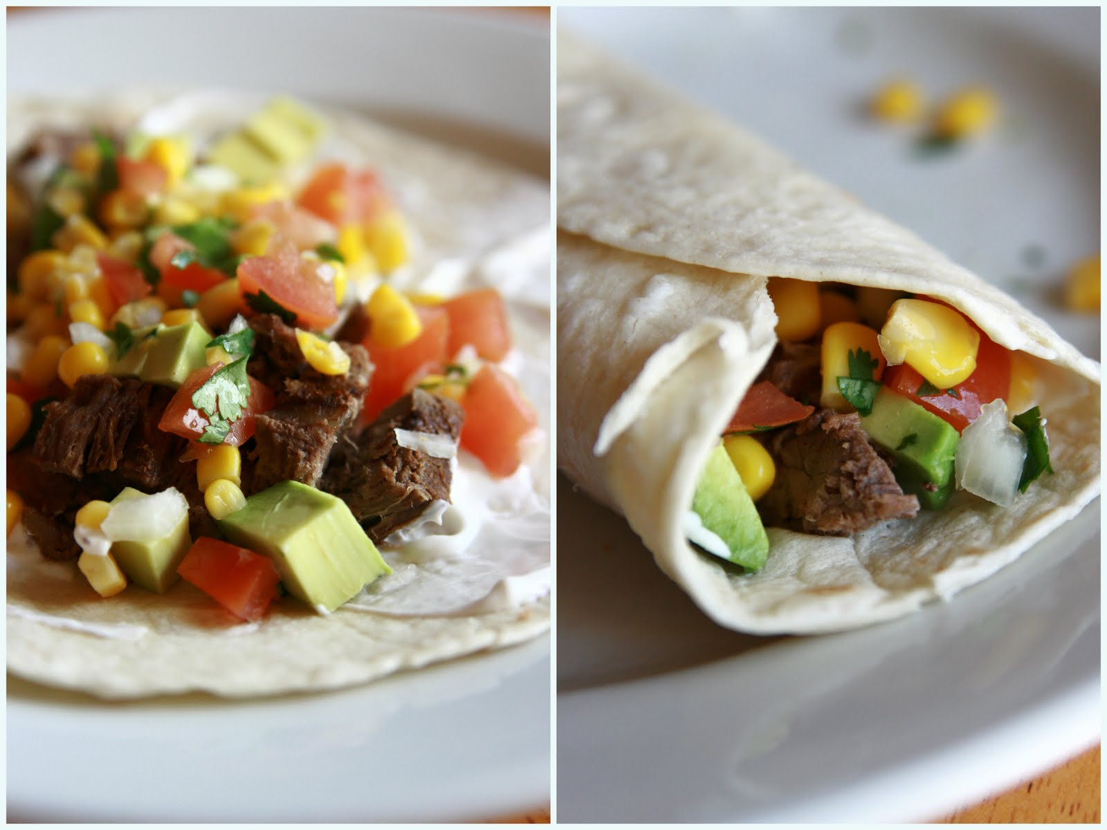 Hot Diggity Blog ! Skirt Steak Burritos with Tomato Corn Salsa