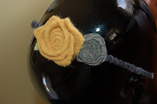 Felted Wool Roses on a Metal, Fabric-Wrapped Headband