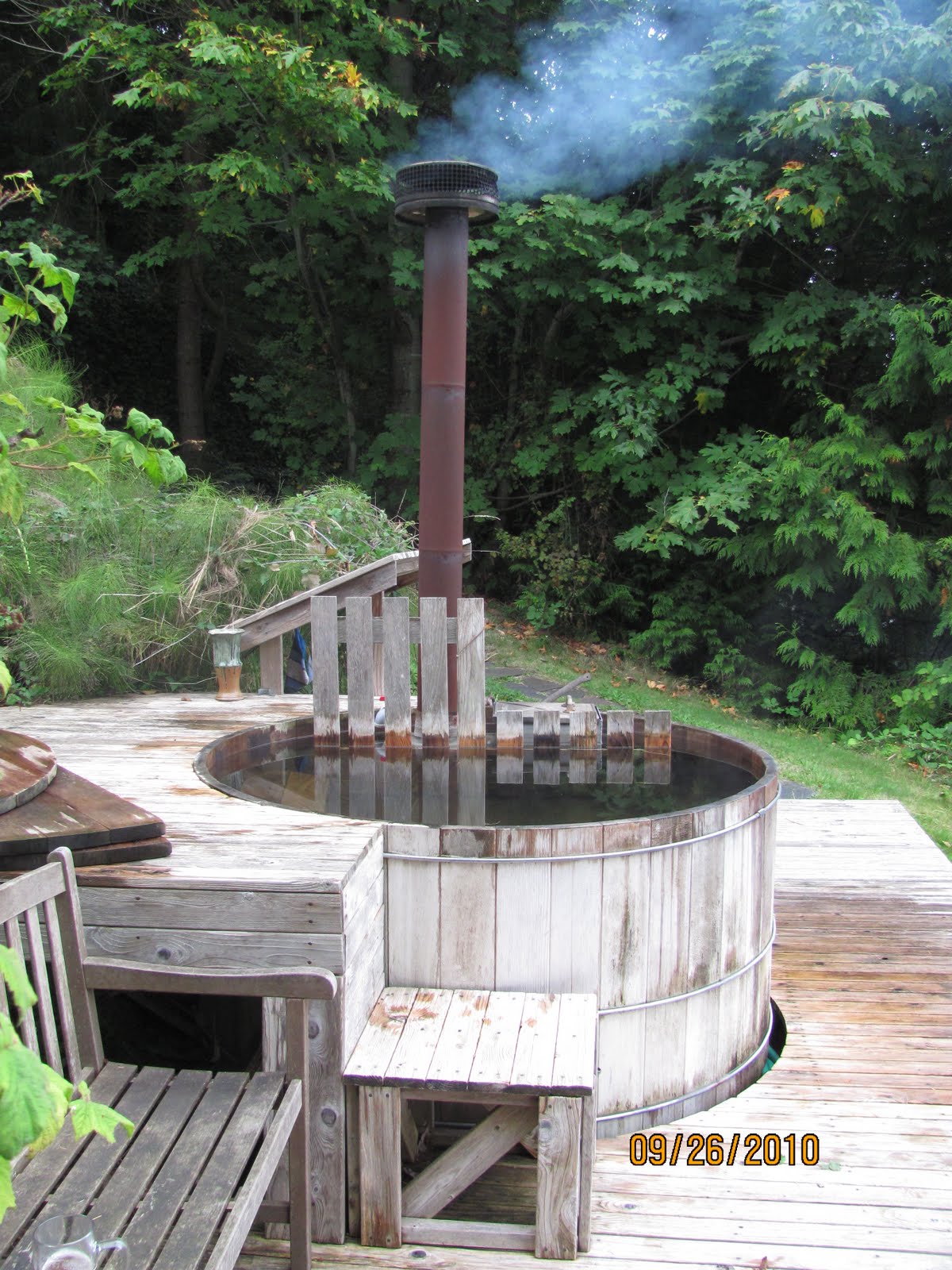 ollie Wooden hot tub fire