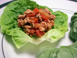 Chinese Chicken and Persimmon Lettuce Wraps