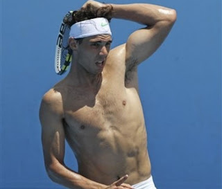 Rafael Nadal shirtless