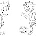 Desenho de meninos jogando futebol. Desenho de esporte para colorir