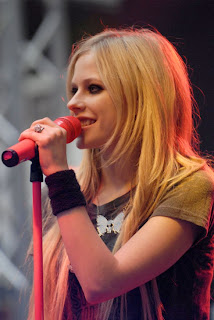 Celebrity Avril Lavigne long punk hairstyle
