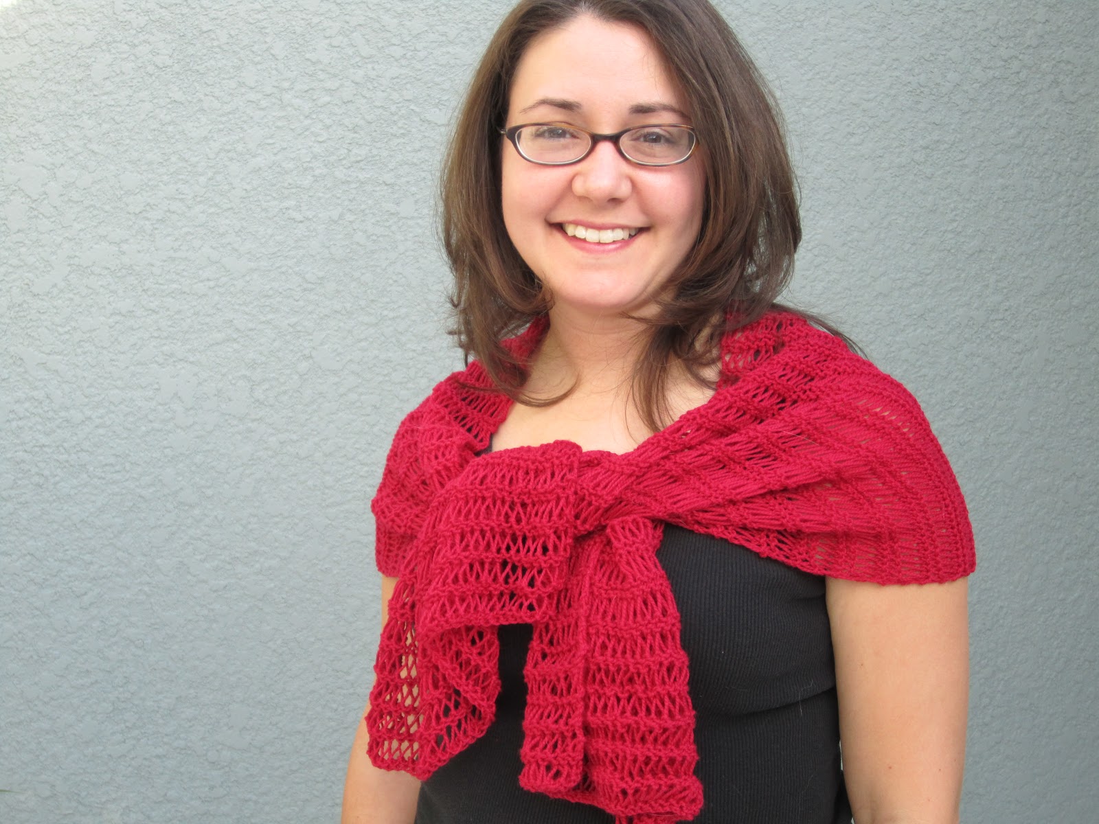 Needles, Hooks & Books: Raspberry Scarf