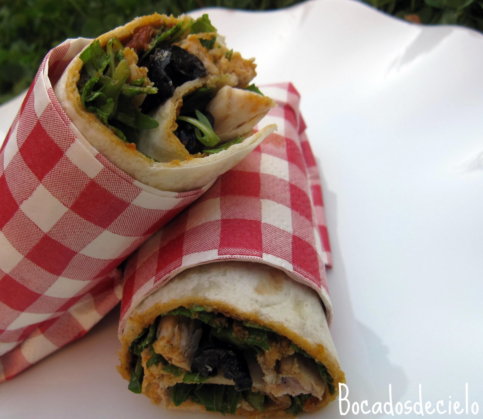 Wraps de pollo y pesto rojo