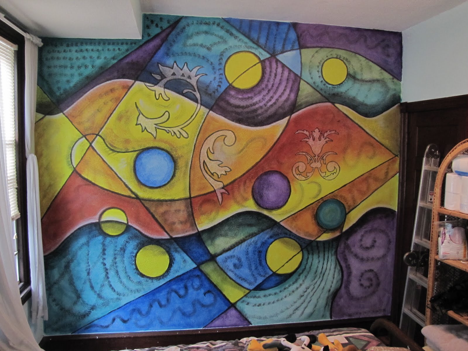 MsSurreal the art in my head . . . Painting a Colorful Abstract Mural