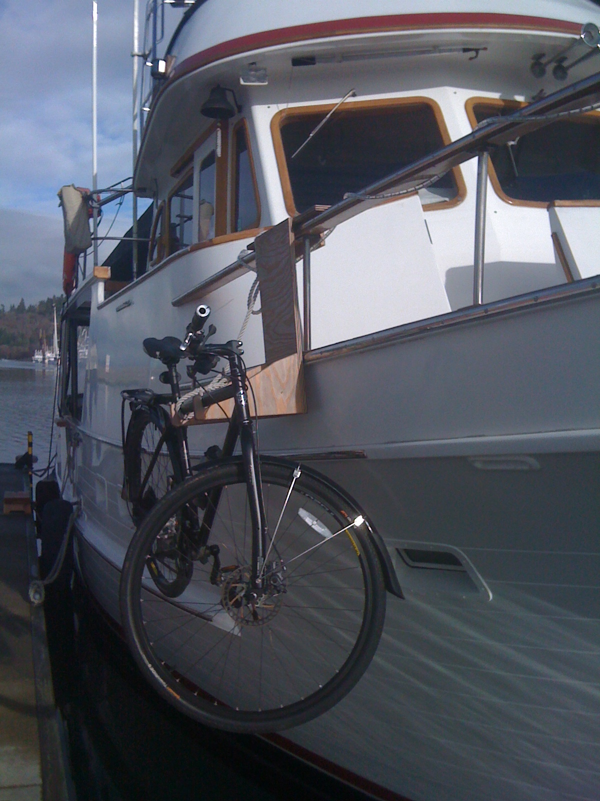 Small Boat Projects Making Life Aboard Easier Bike hanger