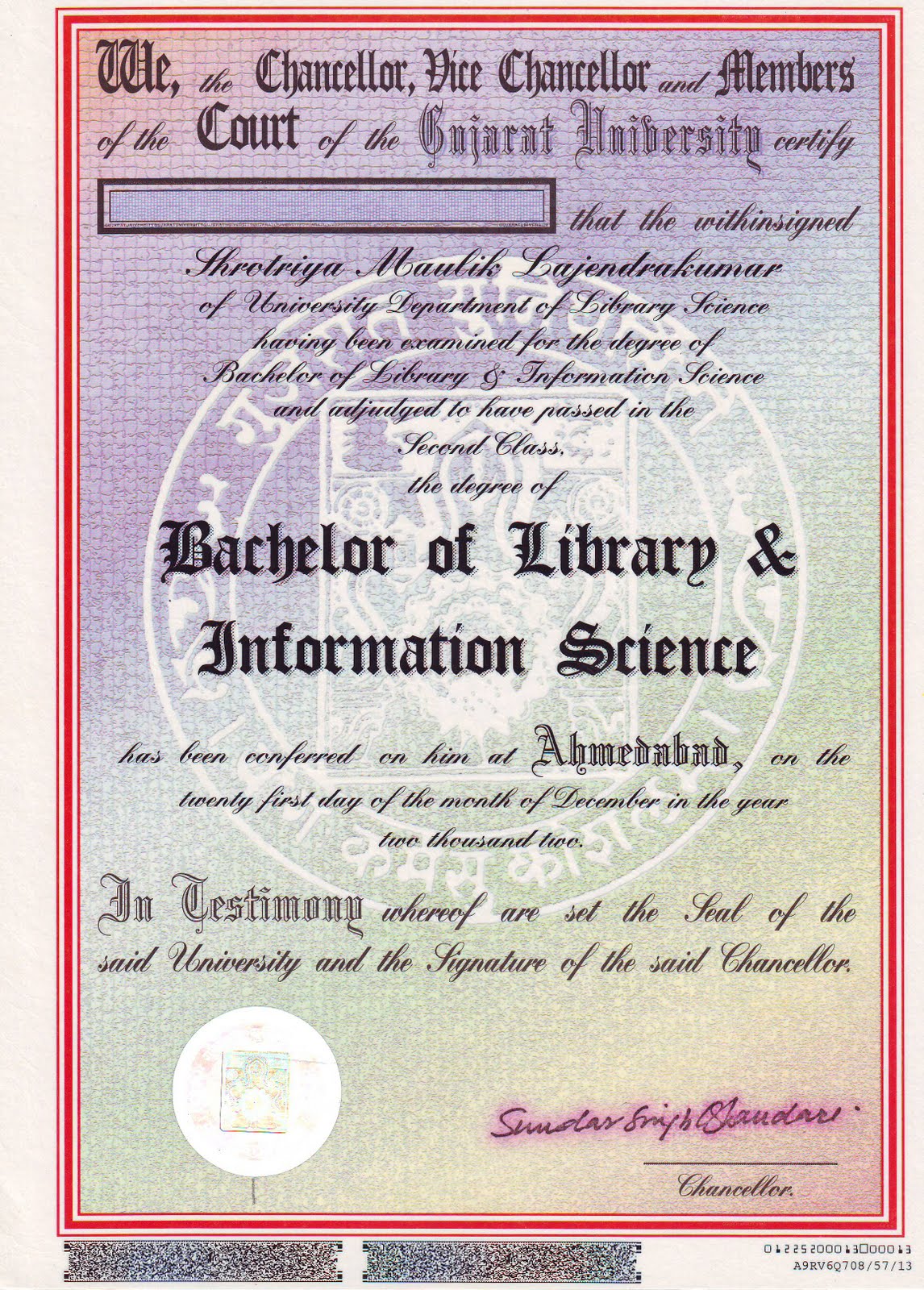 Bachelor Degree Bachelor Degree Library Science