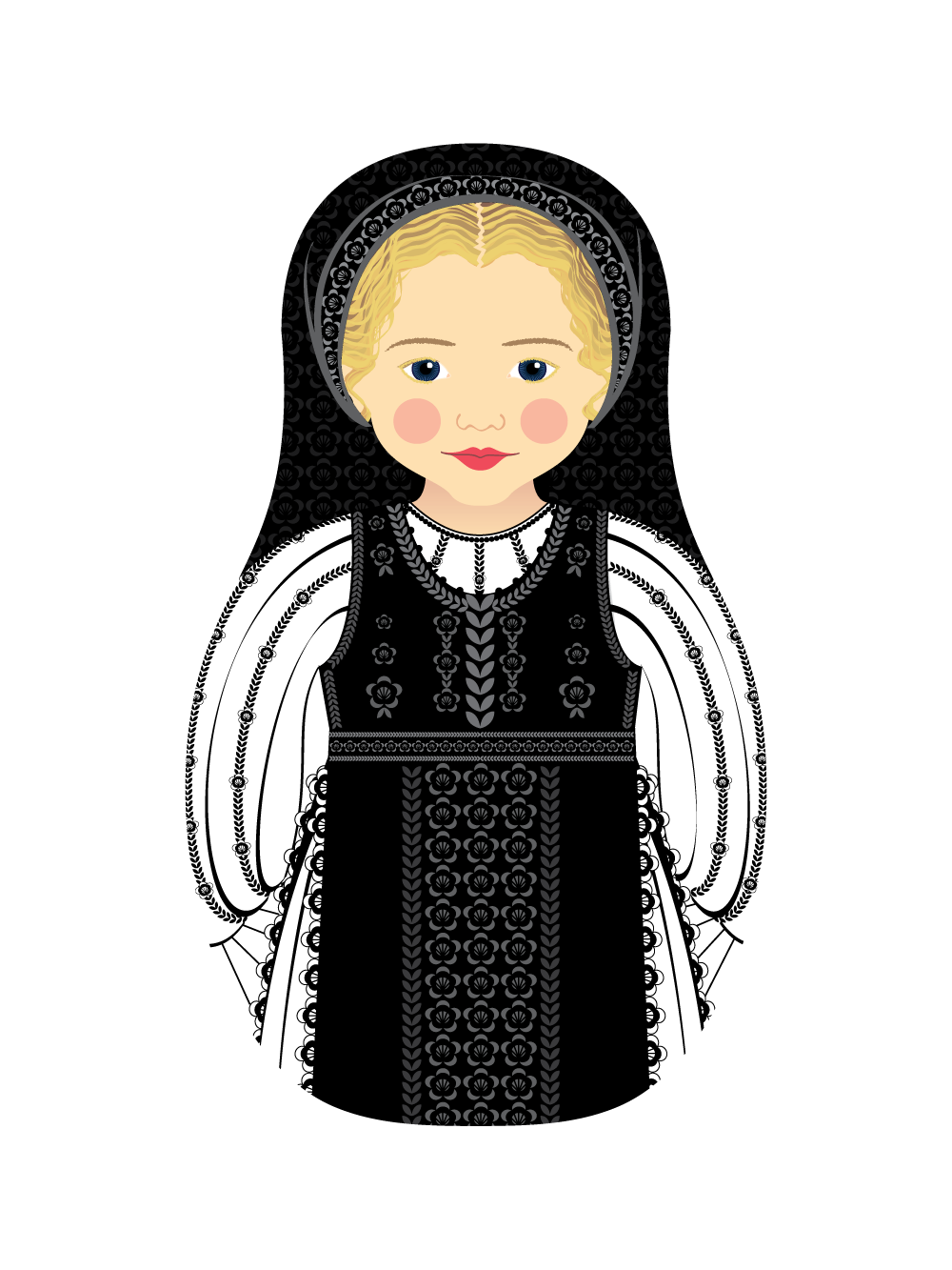 Татарская матрешка рисунок