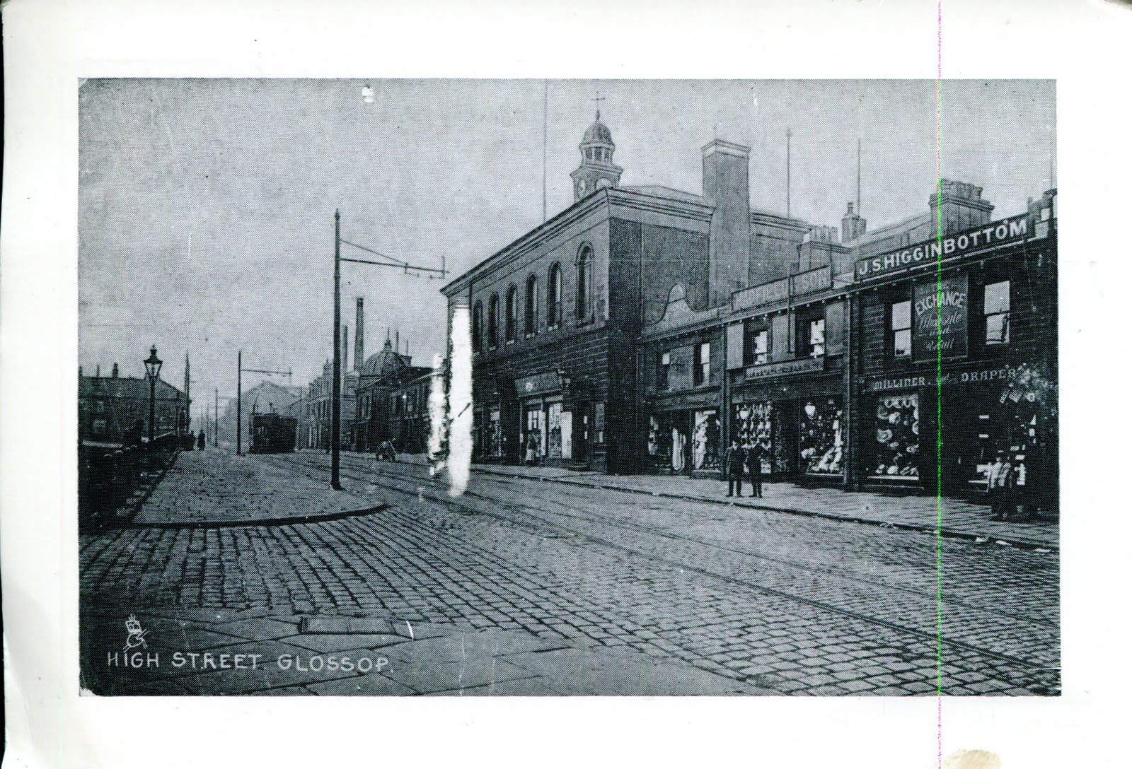 collect ROC GB Postcard High Street, Glossop before the WW I