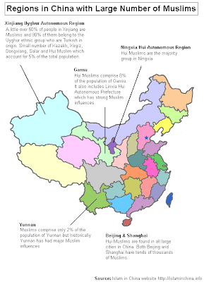 Map of Muslims in China