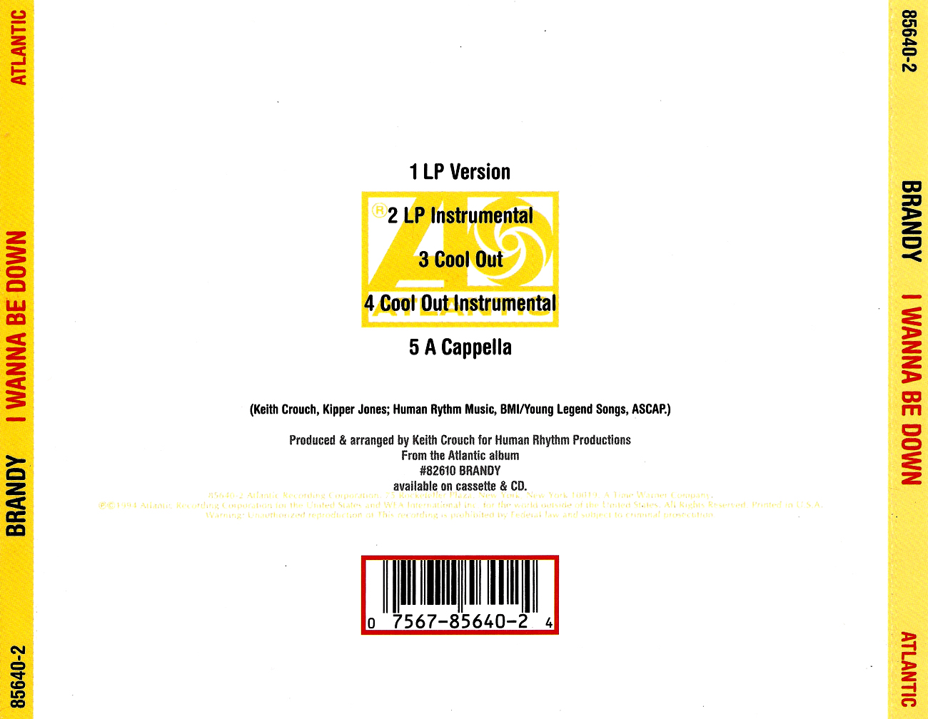 highest level of music Brandy I Wanna Be DownCD5 maxisingle1994