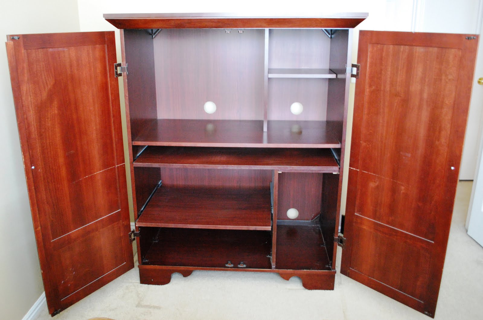 B's Refurnishings Cherry Computer Armoire