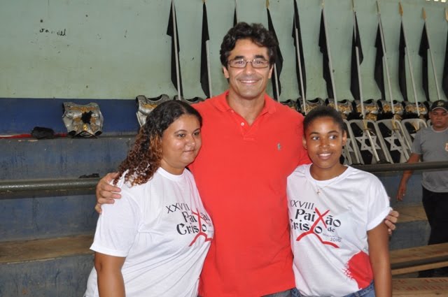 O ator Luciano Szafir esteve presente hoje no café da manhã com os organizadores da peça