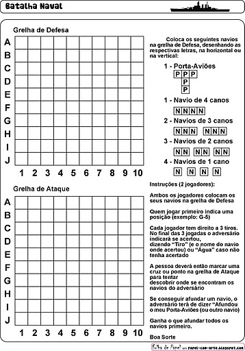 Cantinho das Atividades: Batalha Naval