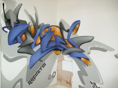 blue graffiti, graffiti 3d