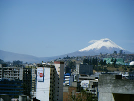 View over Quito with Cotopaxi in the background.. i think